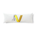 Gold Letter V with Hugging Figure Body Pillow | Monogram Initial V