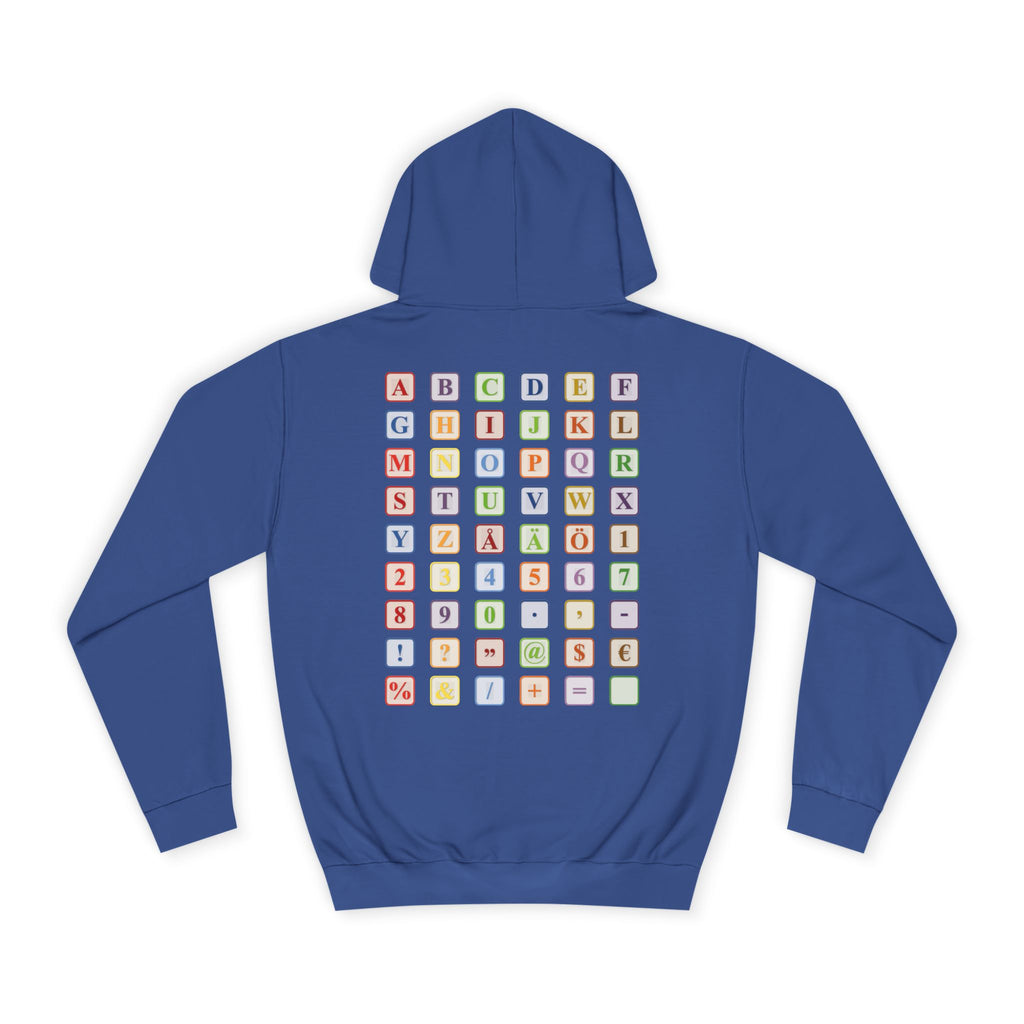 Alphabet Blocks Hoodie | Colorful Letter Grid, Back & Front Print