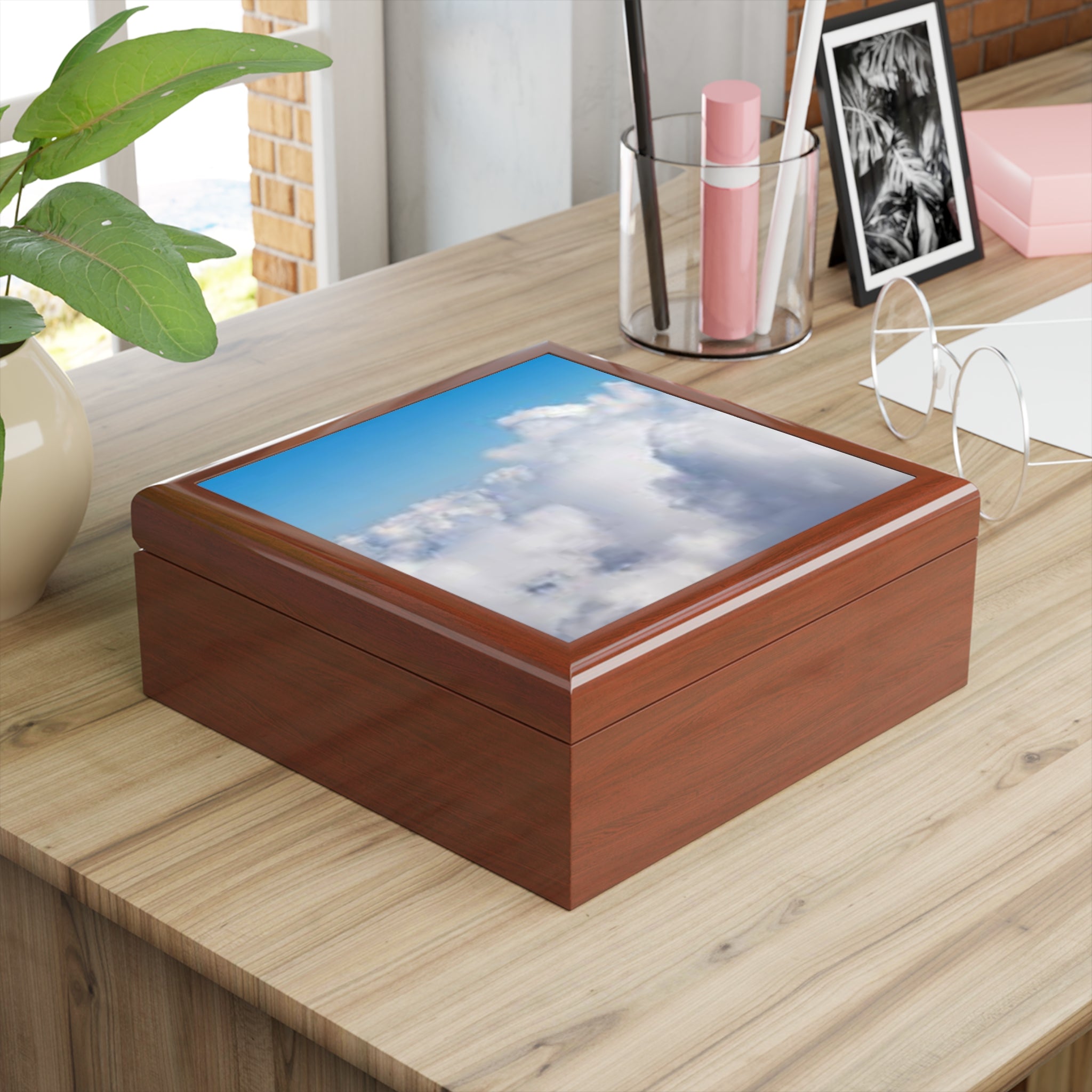 Blue Sky Clouds Jewelry Box | Cloudscape Photo Keepsake Box