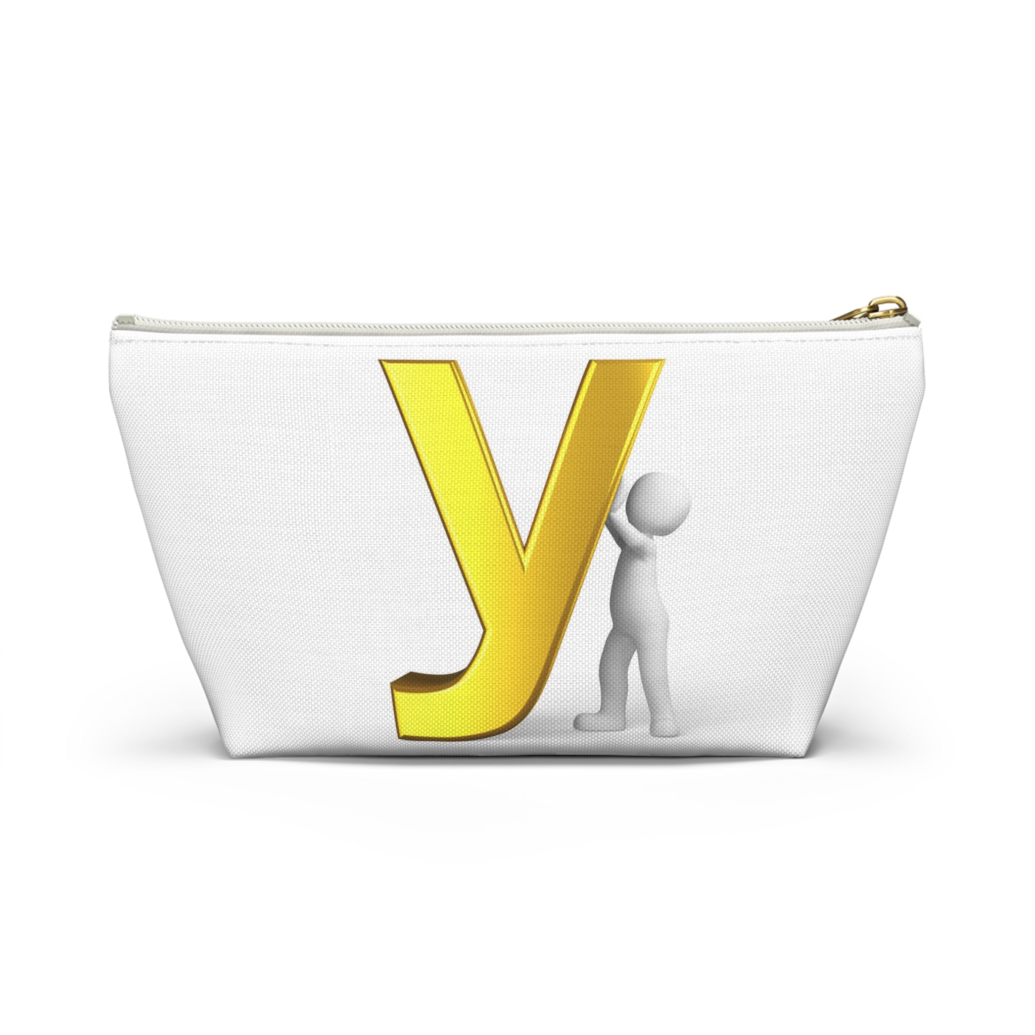 Gold Letter Y with 3D Figure Accessory Pouch