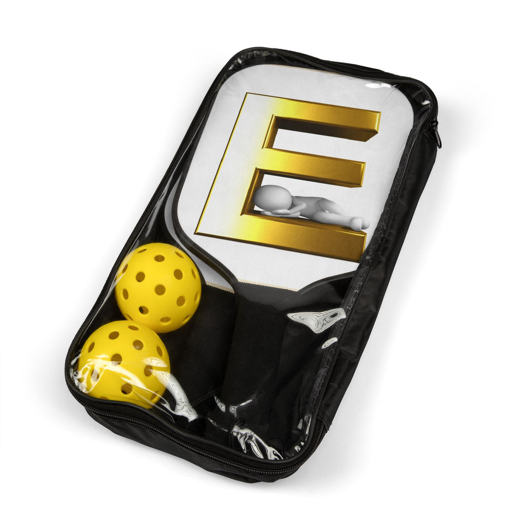 Gold 3D Letter E pickleball paddle | Pickleball Kit