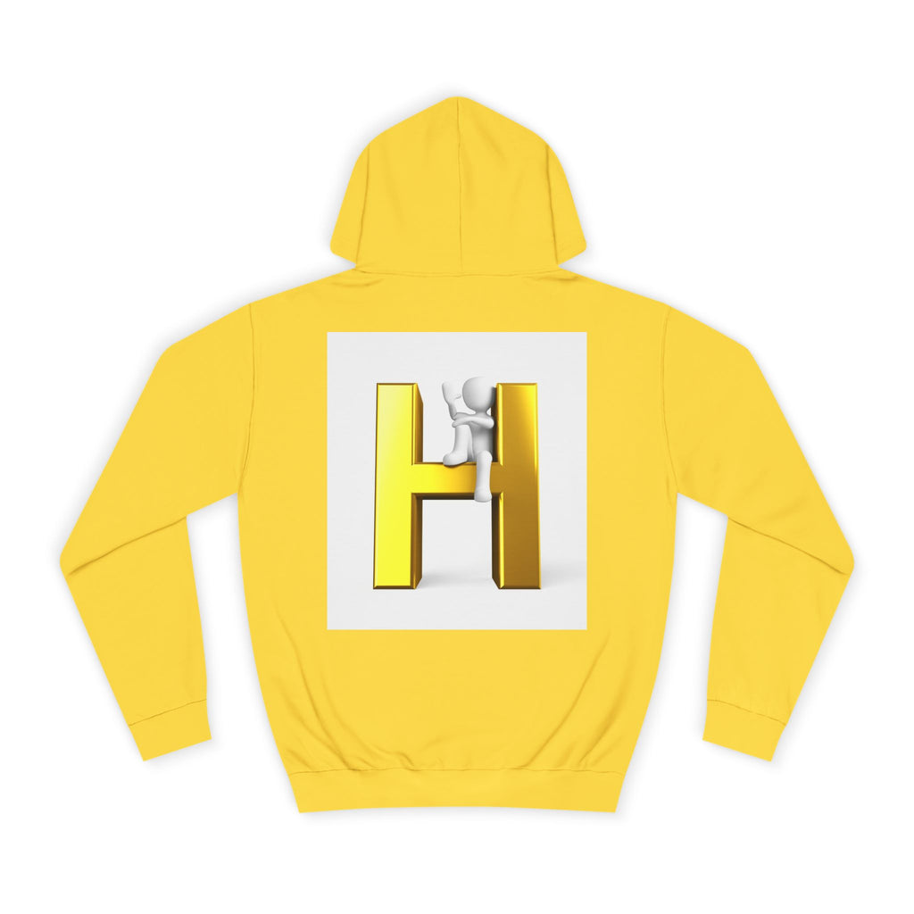 Gold 3D Letter H Hoodie | Monogram Initial Sweatshirt