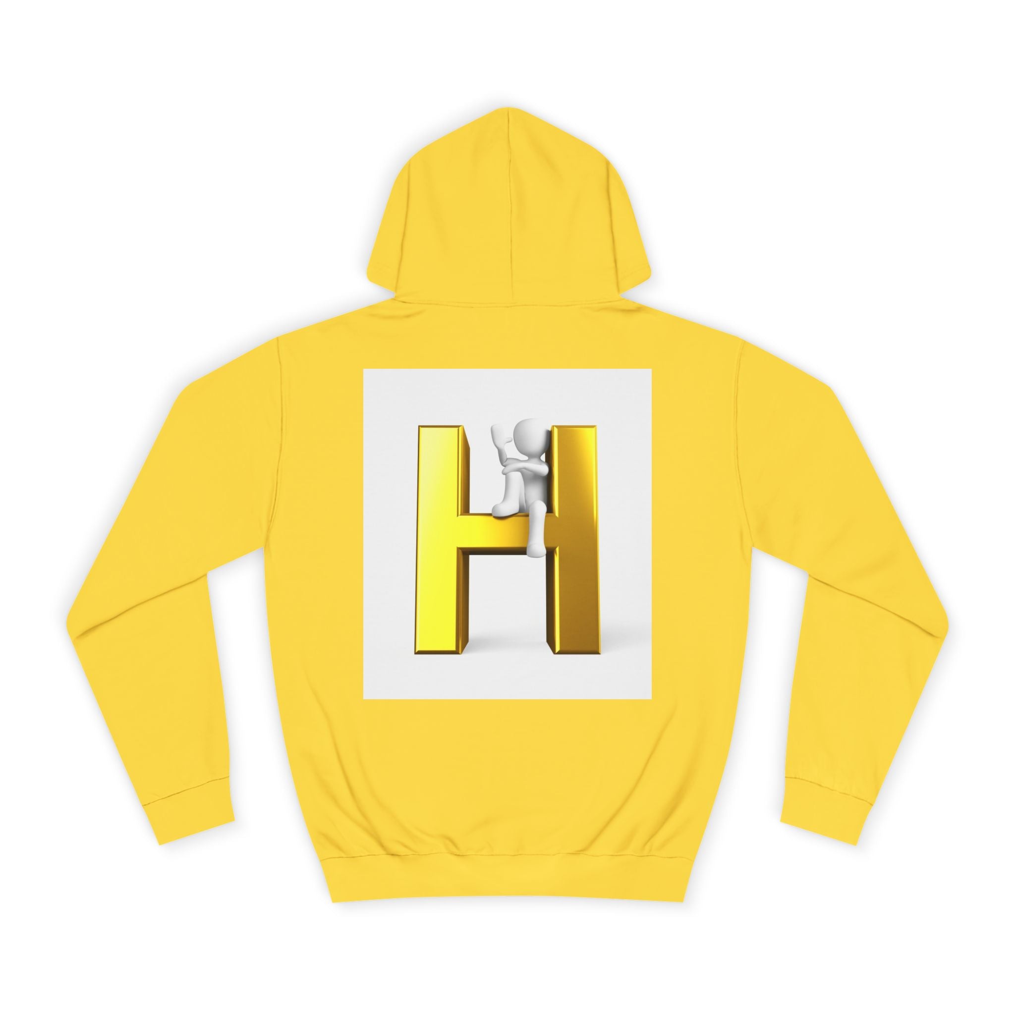 Gold 3D Letter H Hoodie | Monogram Initial Sweatshirt