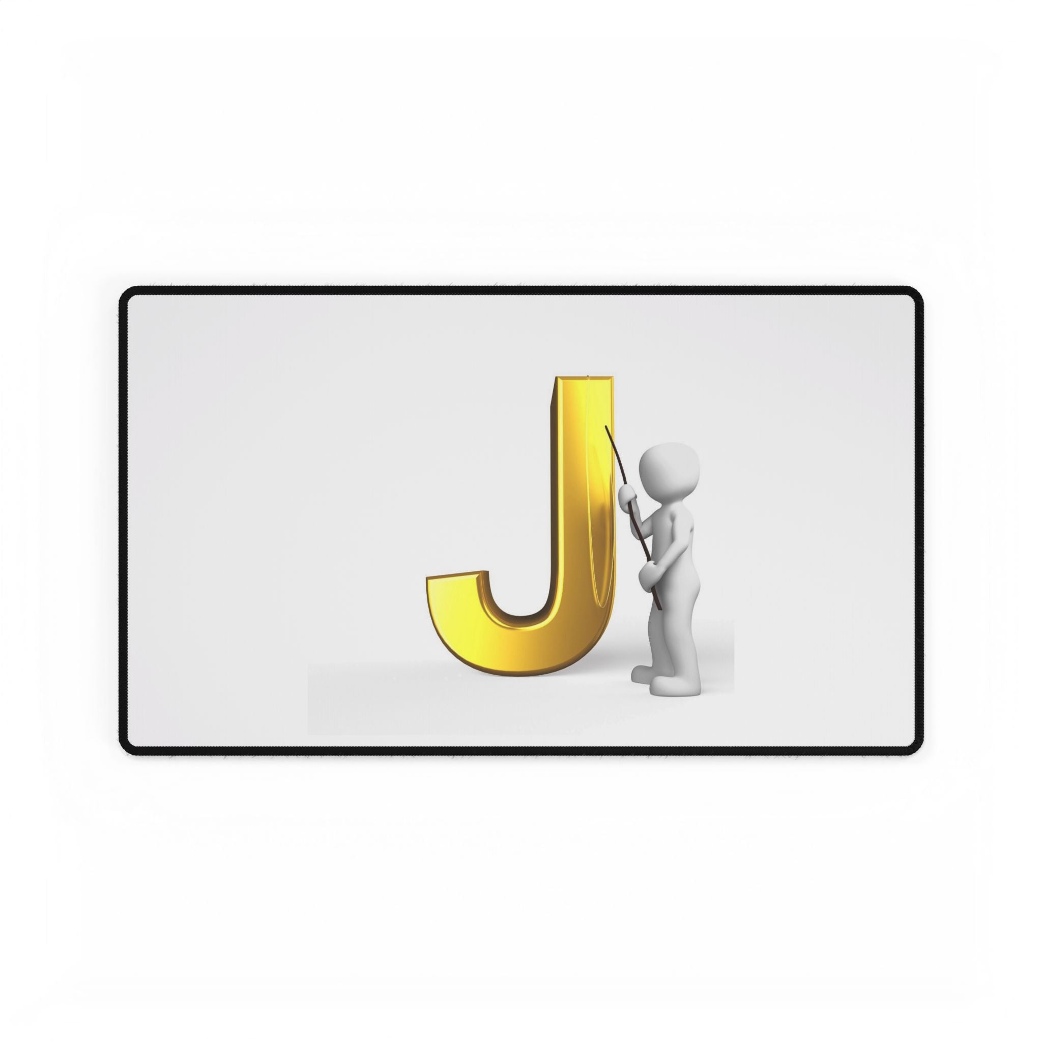 Tapis de bureau illustration lettre J dorée | Tapis de souris initial alphabet