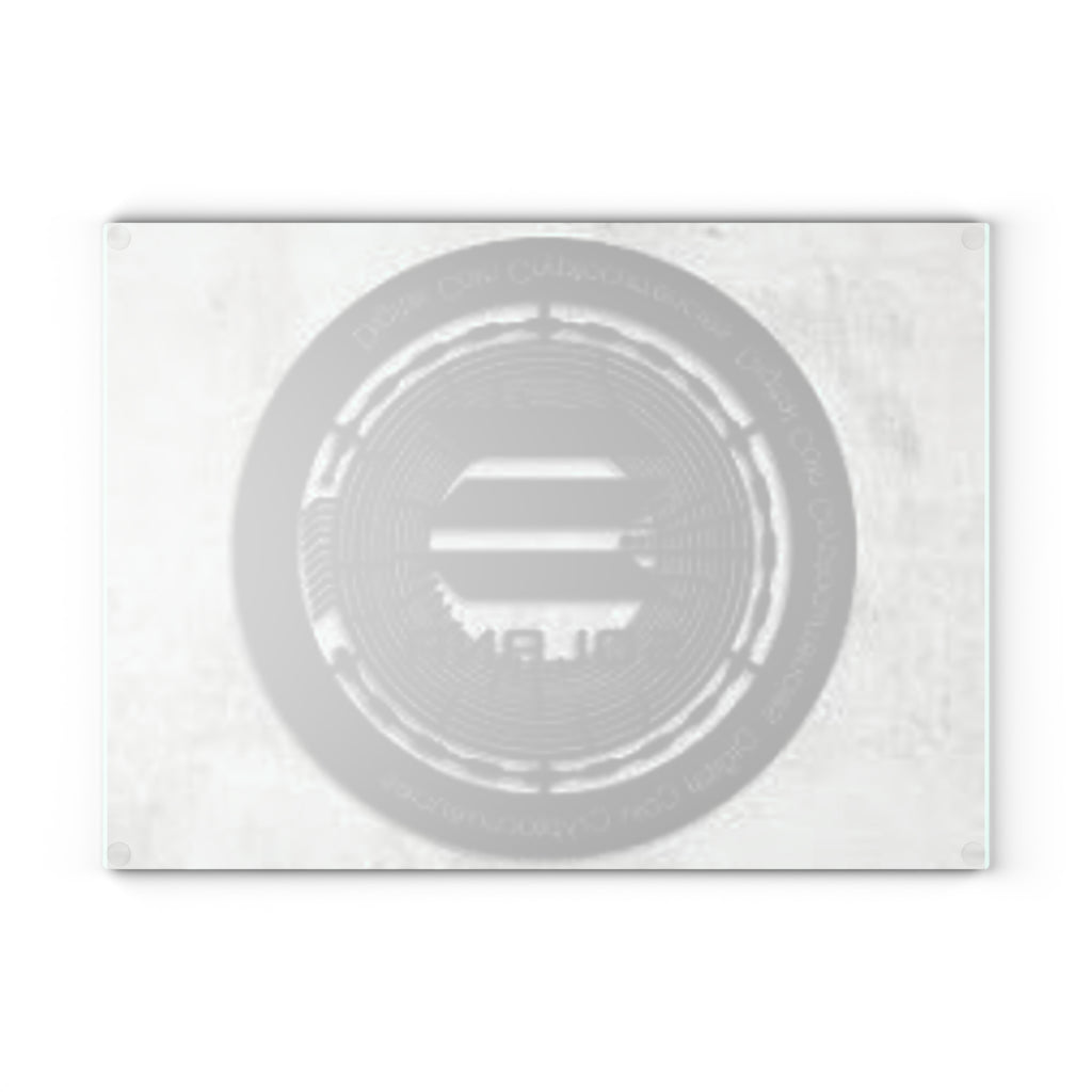Solana Coin Logo Glass Cutting Board | Cryptocurrency Kitchen Decor