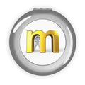 Gold Letter M Monogram Compact Travel Mirror | Initial M Makeup Mirror