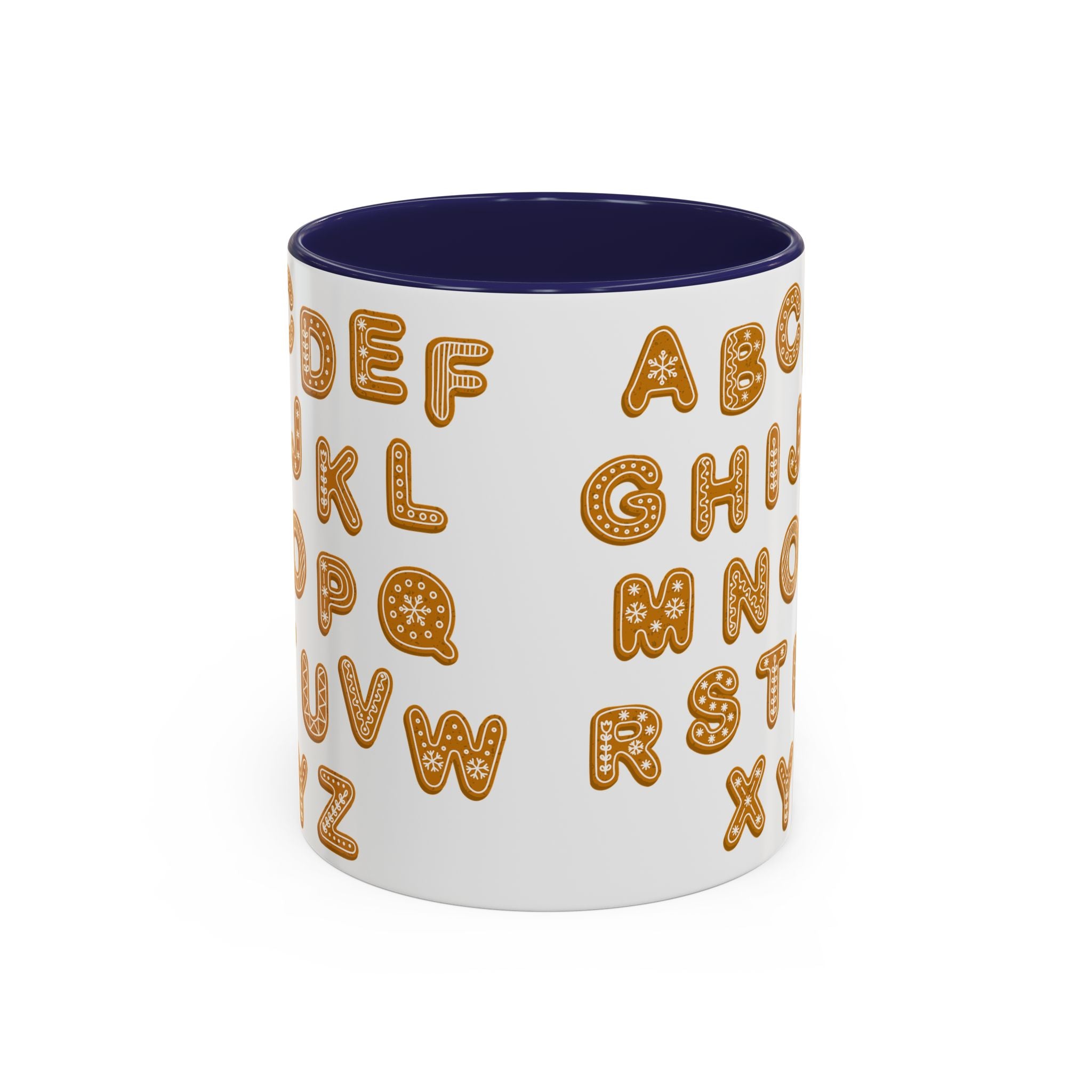 Mug à café motif alphabet pain d'épices | Motif lettres biscuits