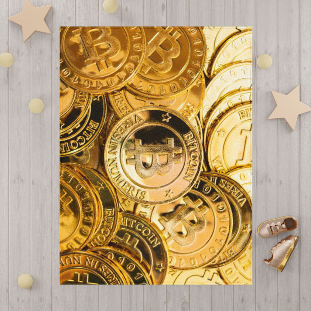 Bitcoin Coin Pile Toddler Blanket | Cryptocurrency Pattern, Gold Coins