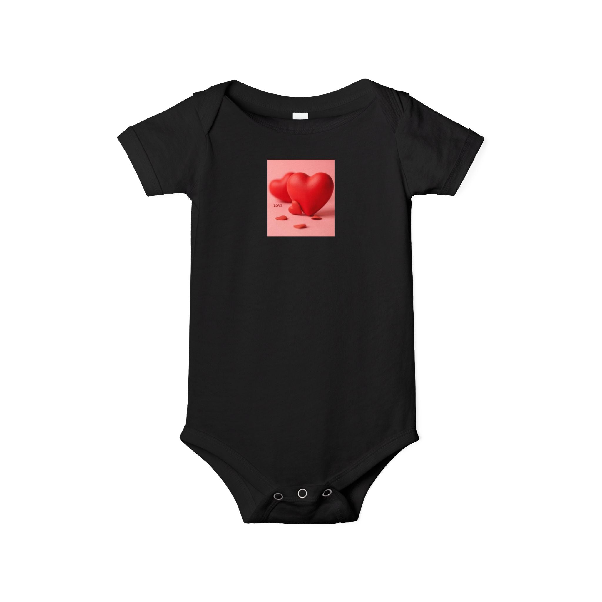Body bébé illustration cœur rouge | Grenouillère bébé mignonne Saint-Valentin