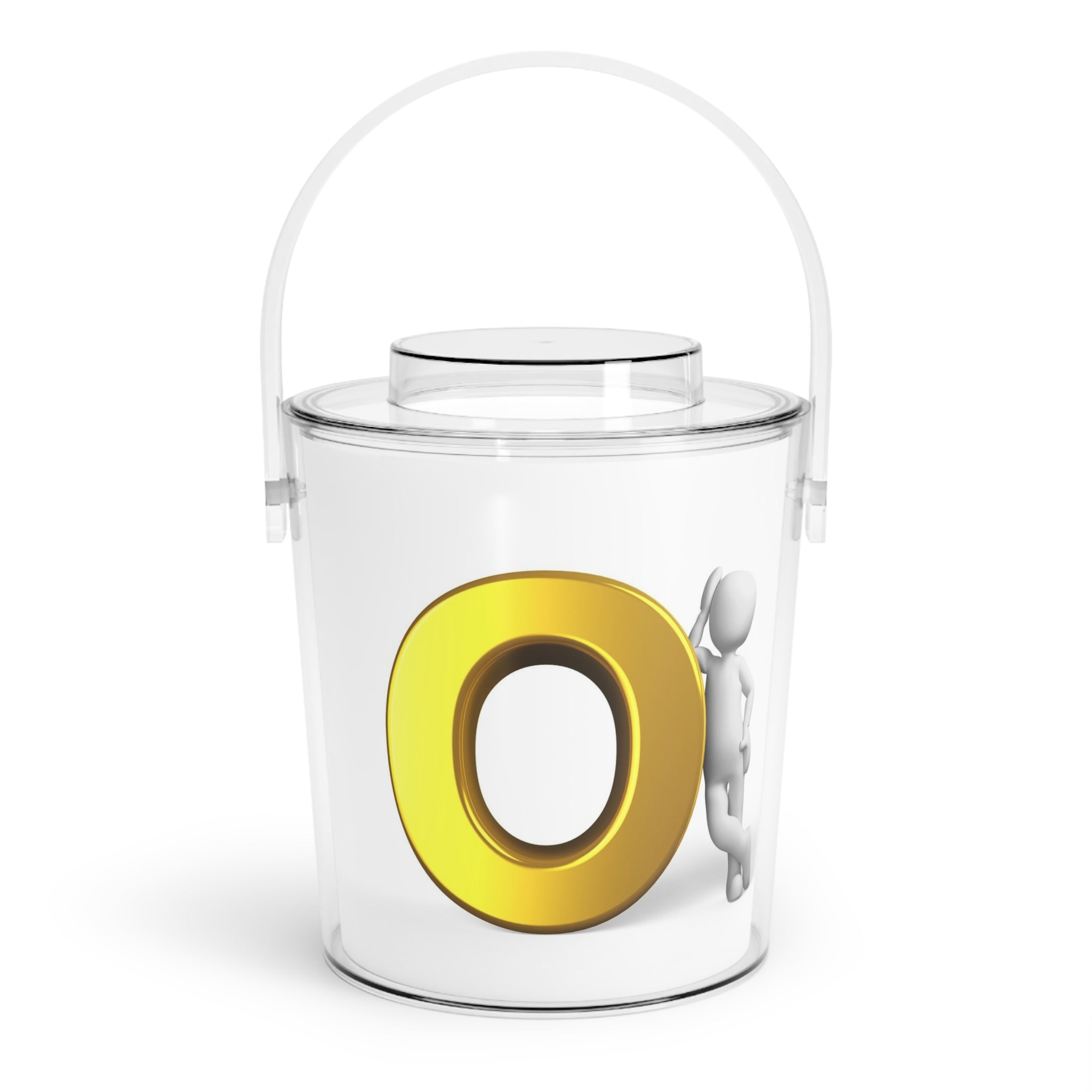 3D Gold Letter O with Figure Ice Bucket
