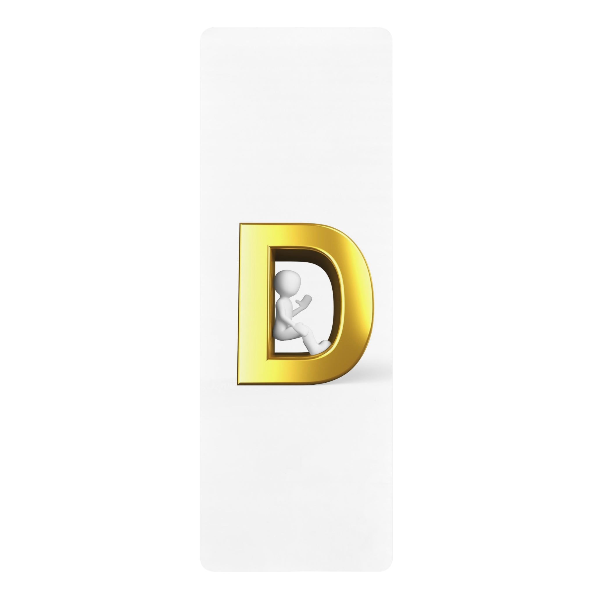 Gold Letter D Monogram Rubber Yoga Mat | Initial D Meditation