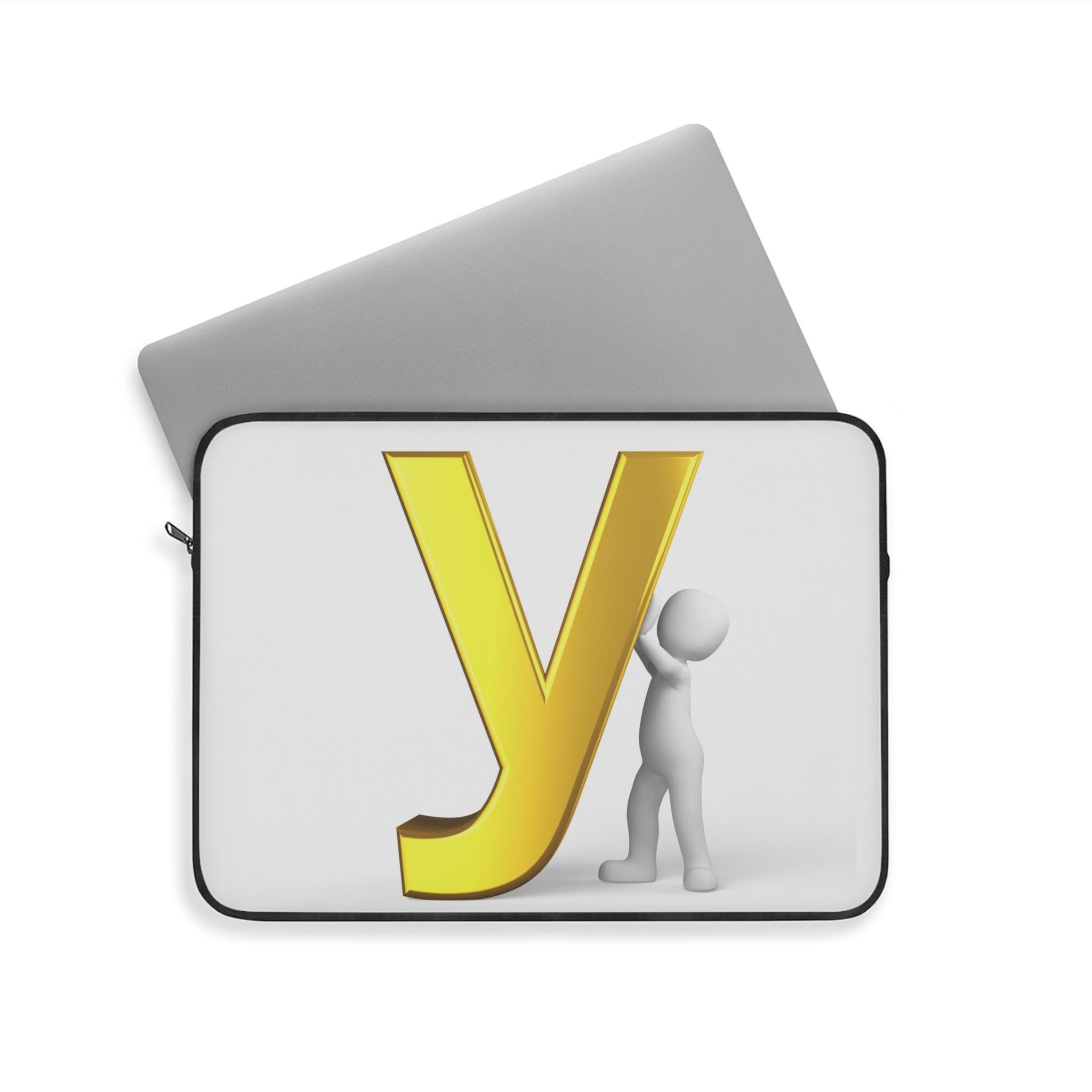 Yellow Letter Y Monogram Laptop Sleeve | 3D Character Initial Design