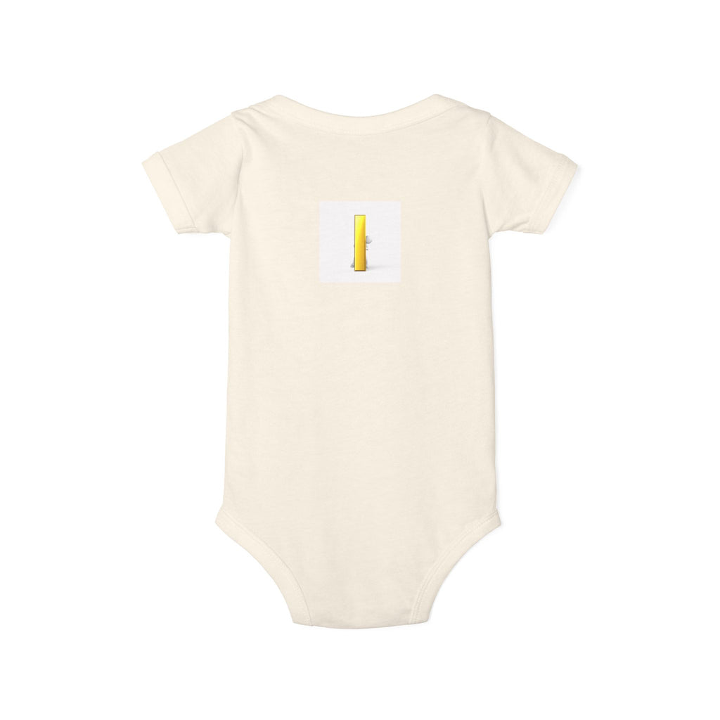 Yellow Letter i Infant One Piece | Minimal Baby Bodysuit