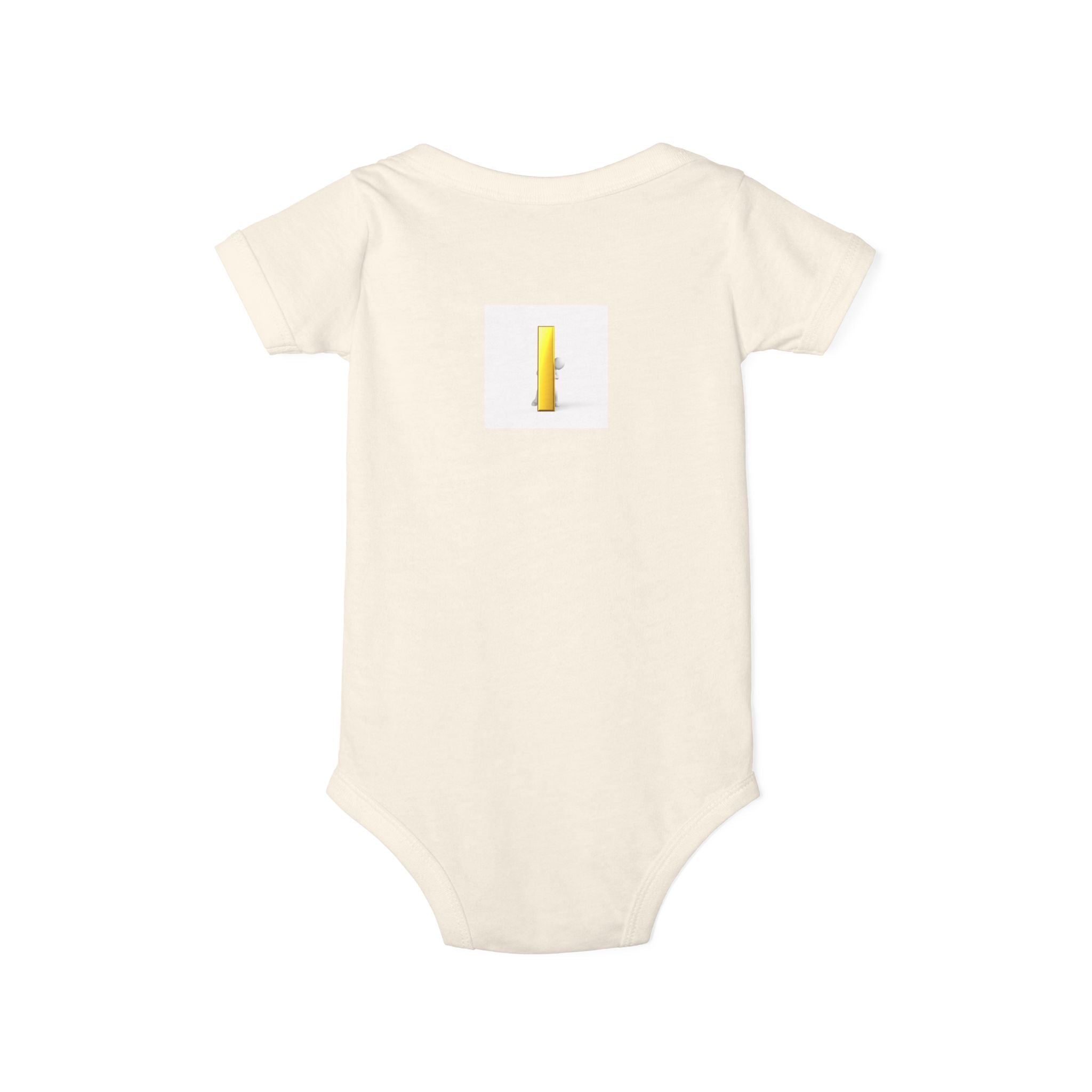 Yellow Letter i Infant One Piece | Minimal Baby Bodysuit