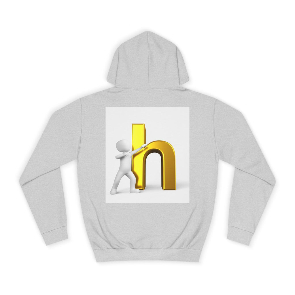 3D Gold Letter H Design Hoodie | Letterman Initial Hoodie