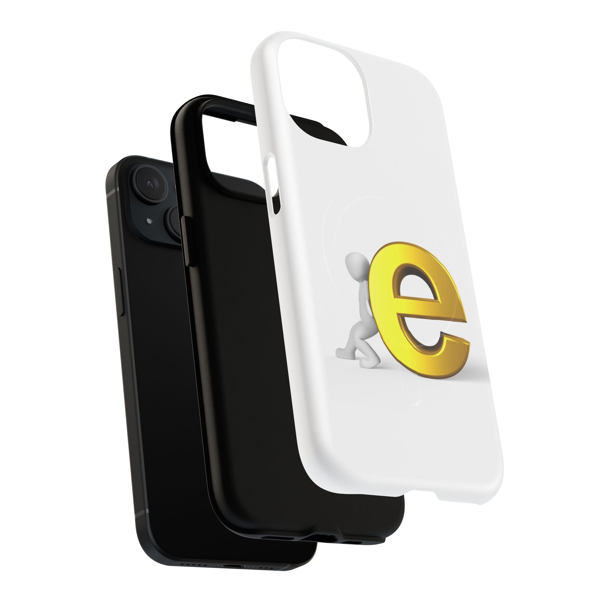 3D Gold Letter E Phone Case | Tough Magnetic Case