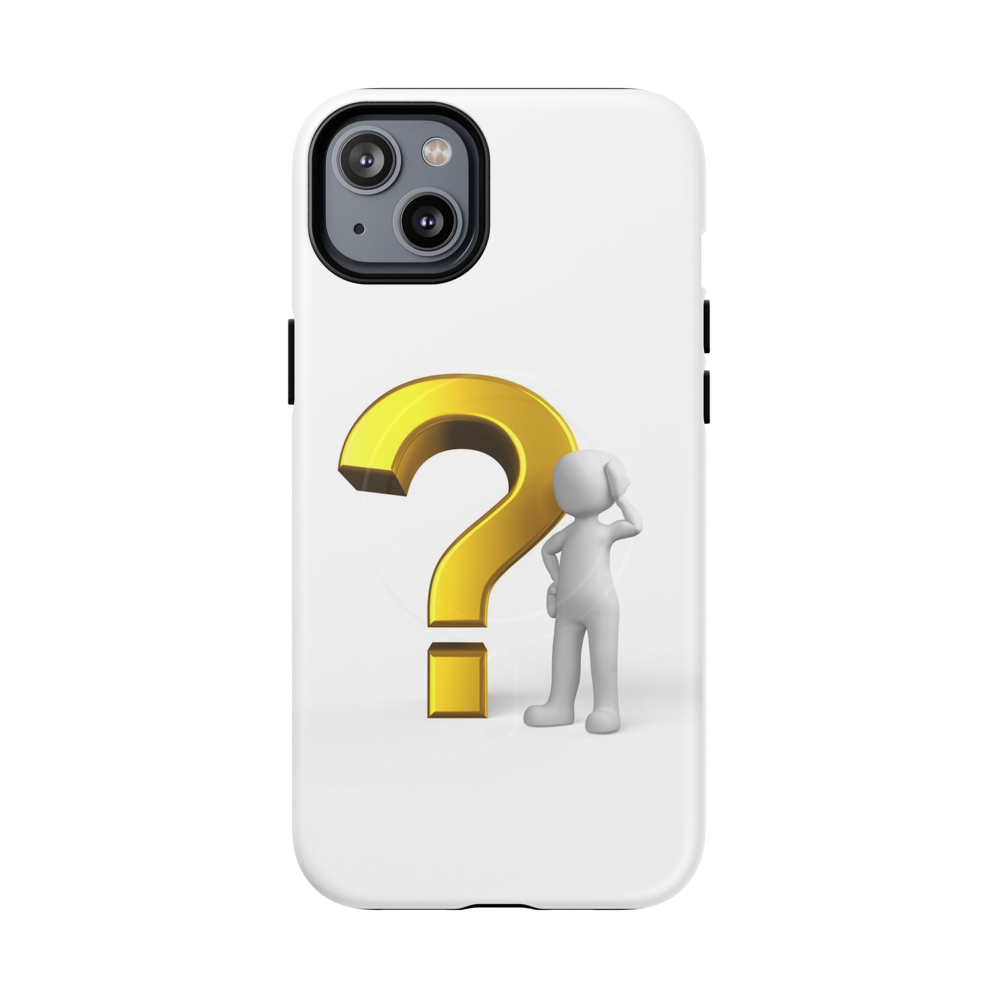 Coque de téléphone 3D point d'interrogation | Coque magnétique robuste