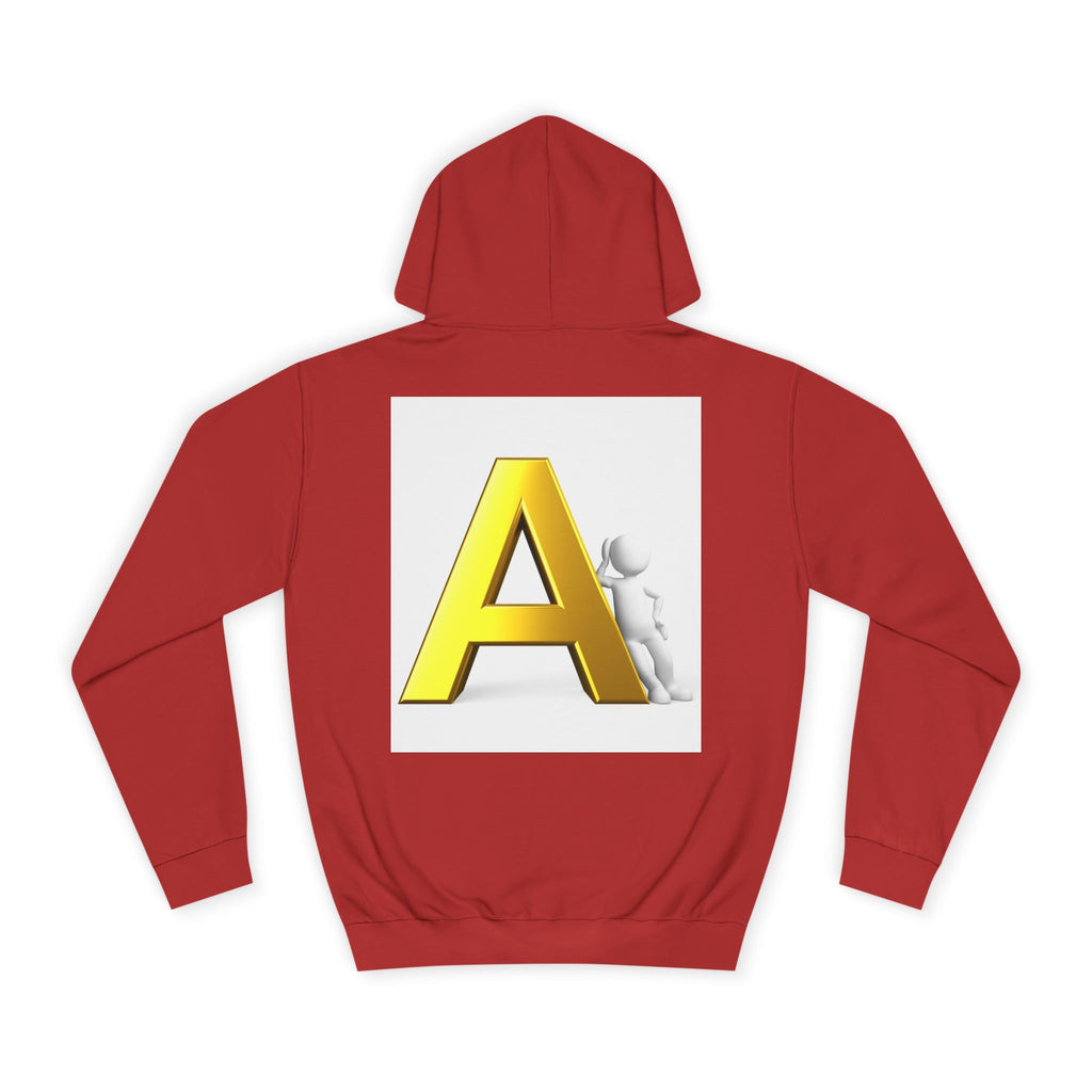 Gold 3D Letter A Hoodie | Monogram Initial A sweatshirt