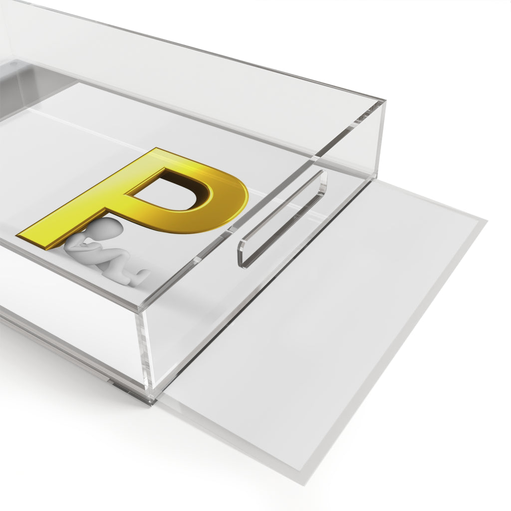 Gold Letter P Monogram Acrylic Serving Tray | Personalized Initial Decor