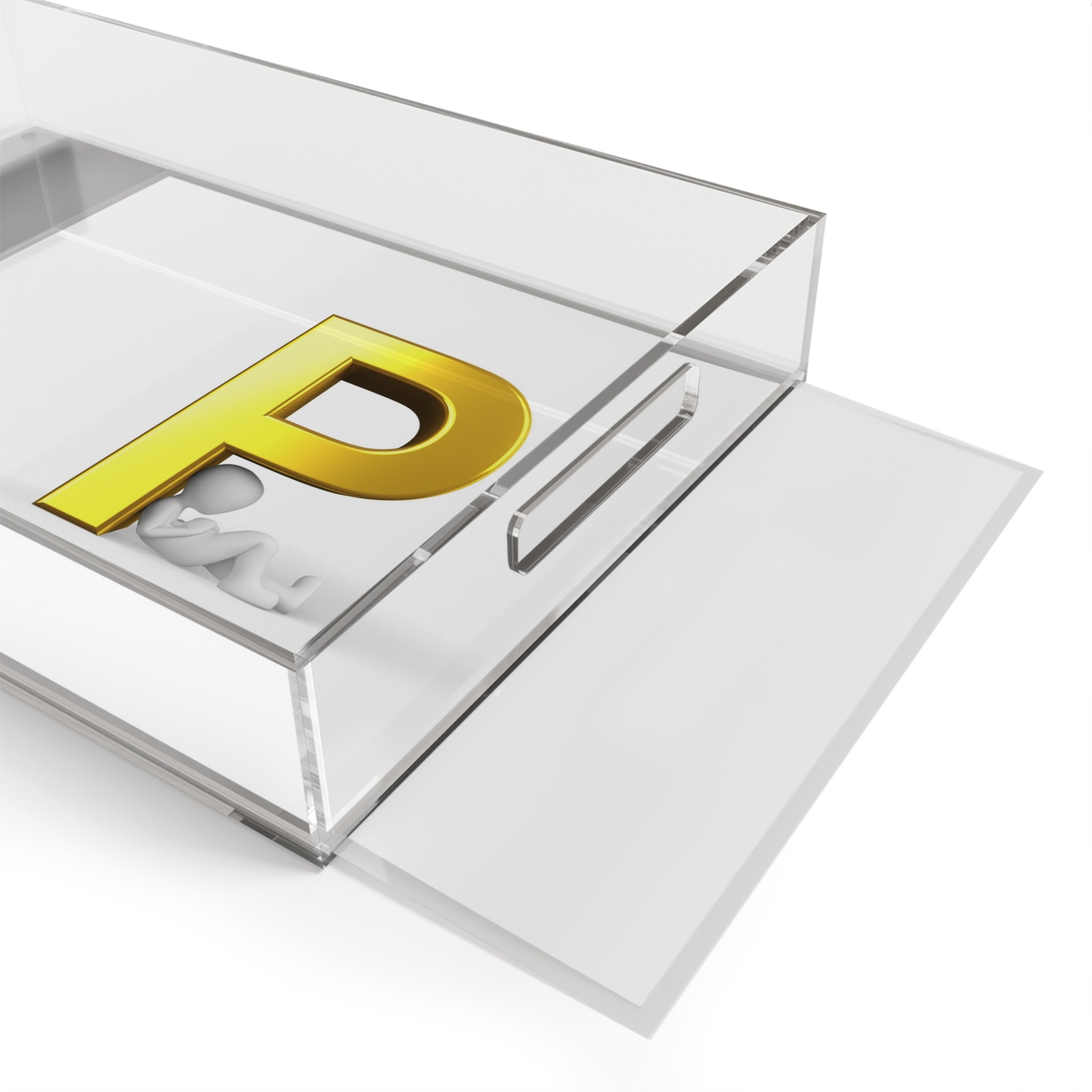 Gold Letter P Monogram Acrylic Serving Tray | Personalized Initial Decor