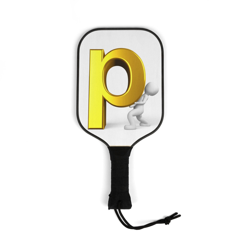 Golden P Letter Design Pickleball Paddle