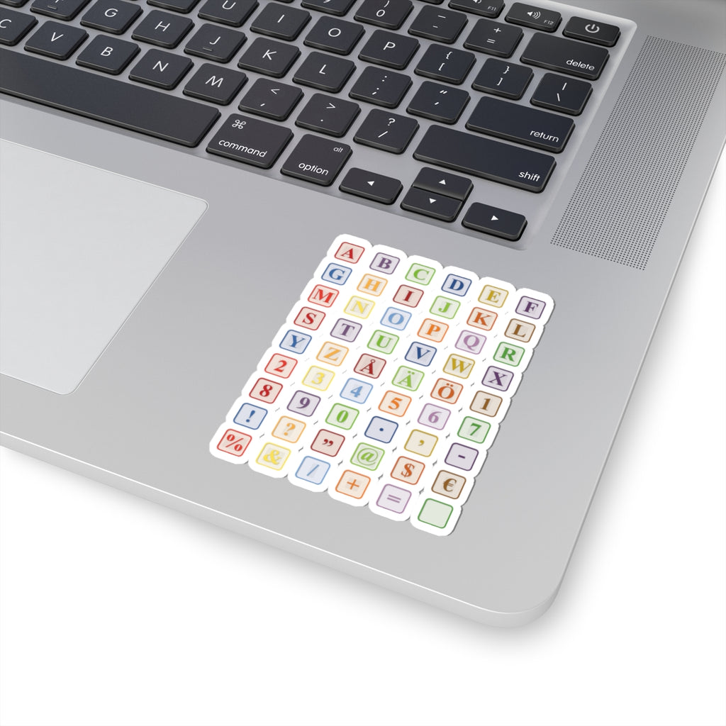 Colorful Alphabet Keyboard Keystickers Kiss-Cut Stickers | Letter Number Symbol Decal Sheet