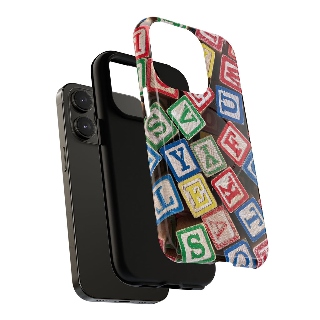 Vintage Alphabet Blocks Phone Case | Tough Magnetic Case