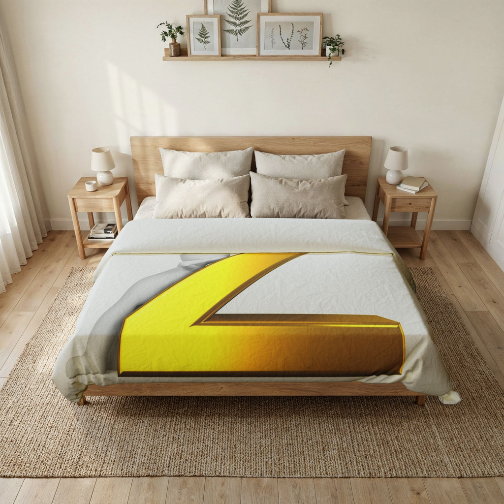 Gold Letter Z Duvet Cover | Monogram Initial Bedding