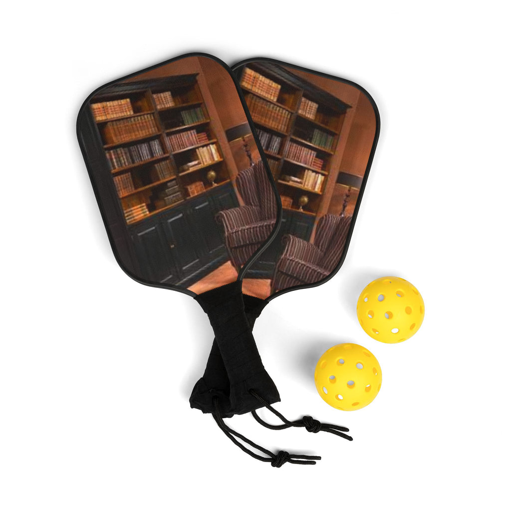 Library Bookcase Illustration Pickleball Paddle