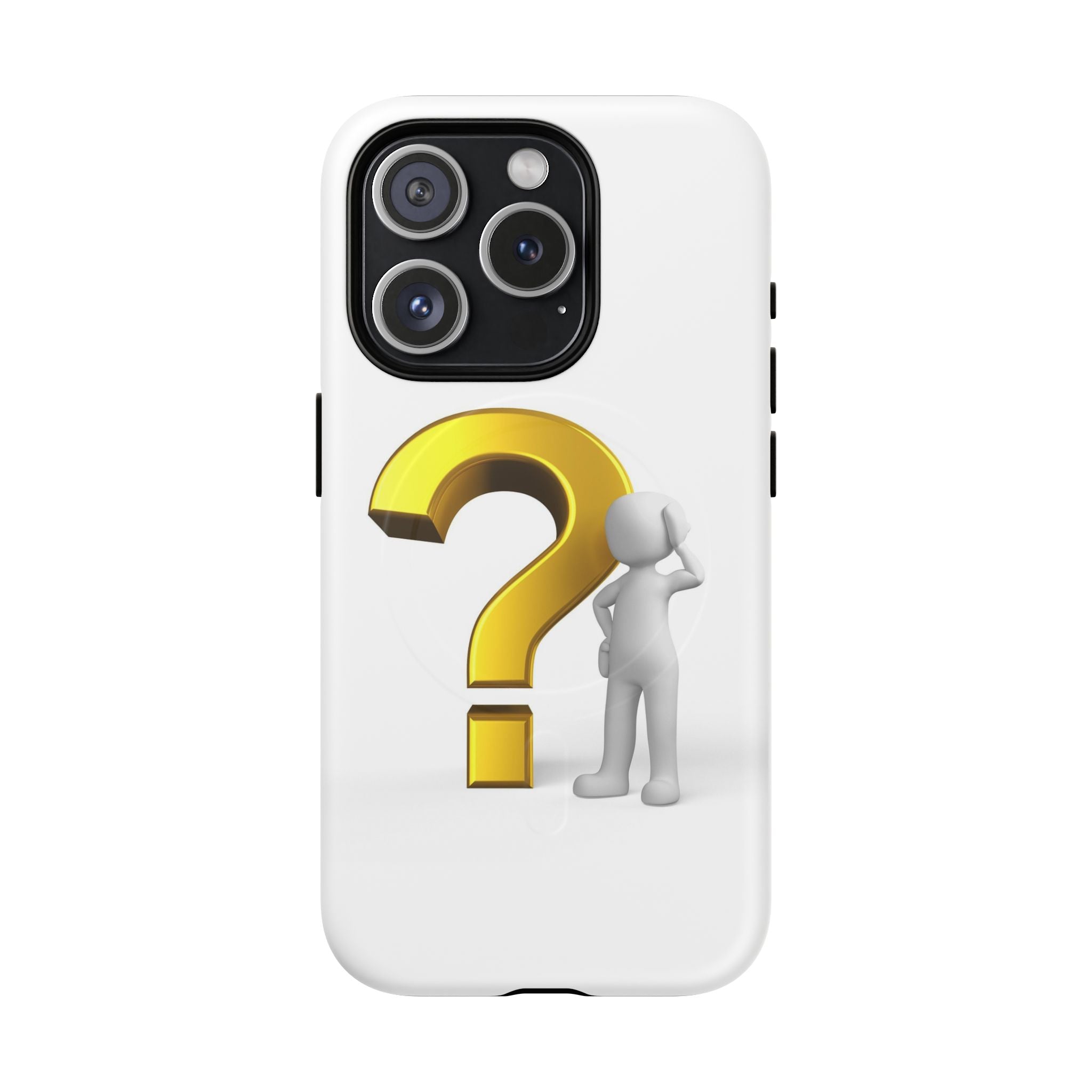 Coque de téléphone 3D point d'interrogation | Coque magnétique robuste