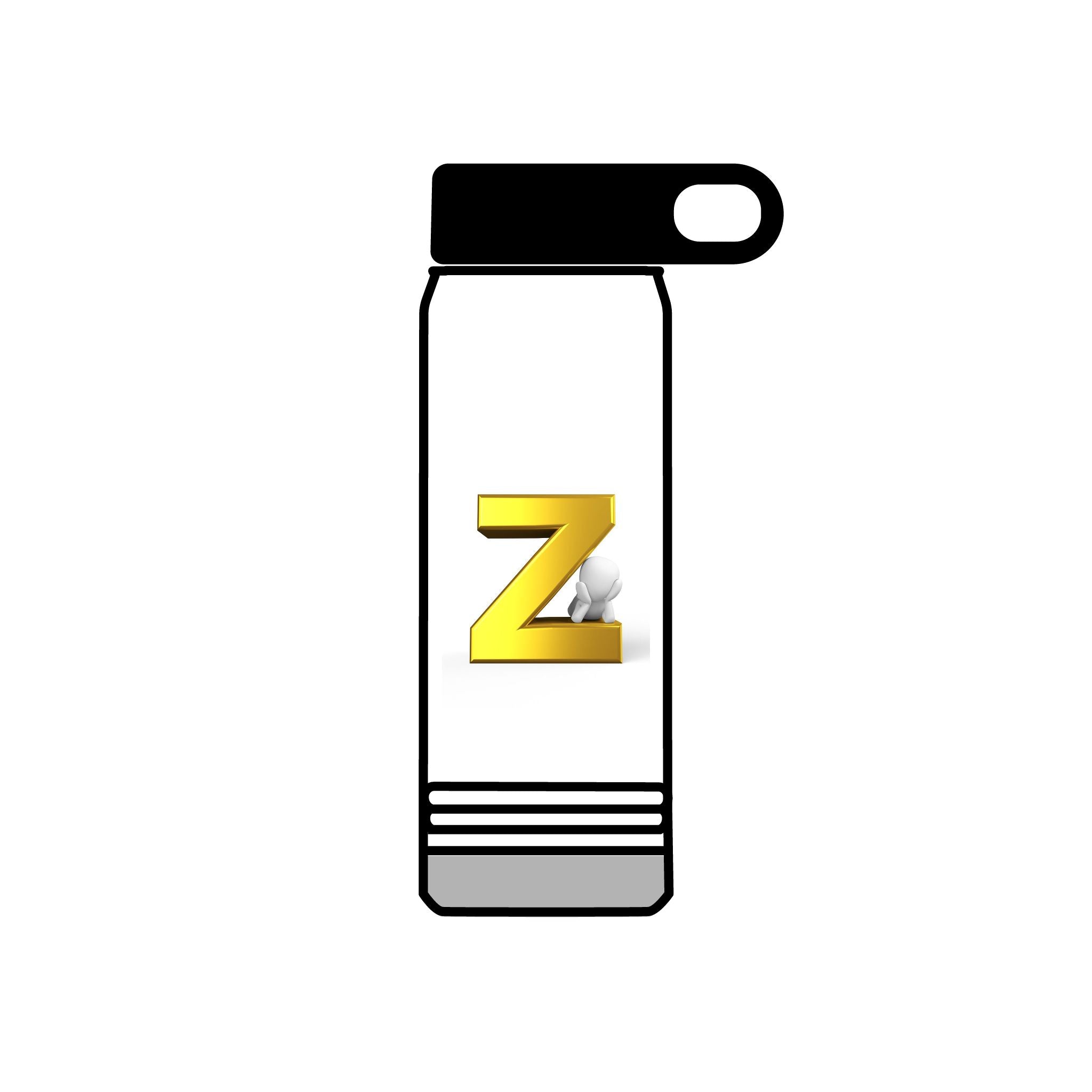 Gold Letter Z Monogram Water Bottle | 20oz
