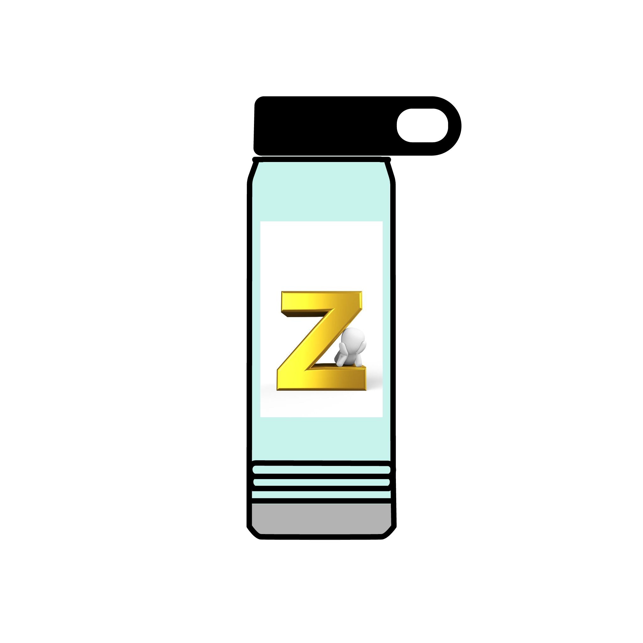 Gold Letter Z Monogram Water Bottle | 20oz