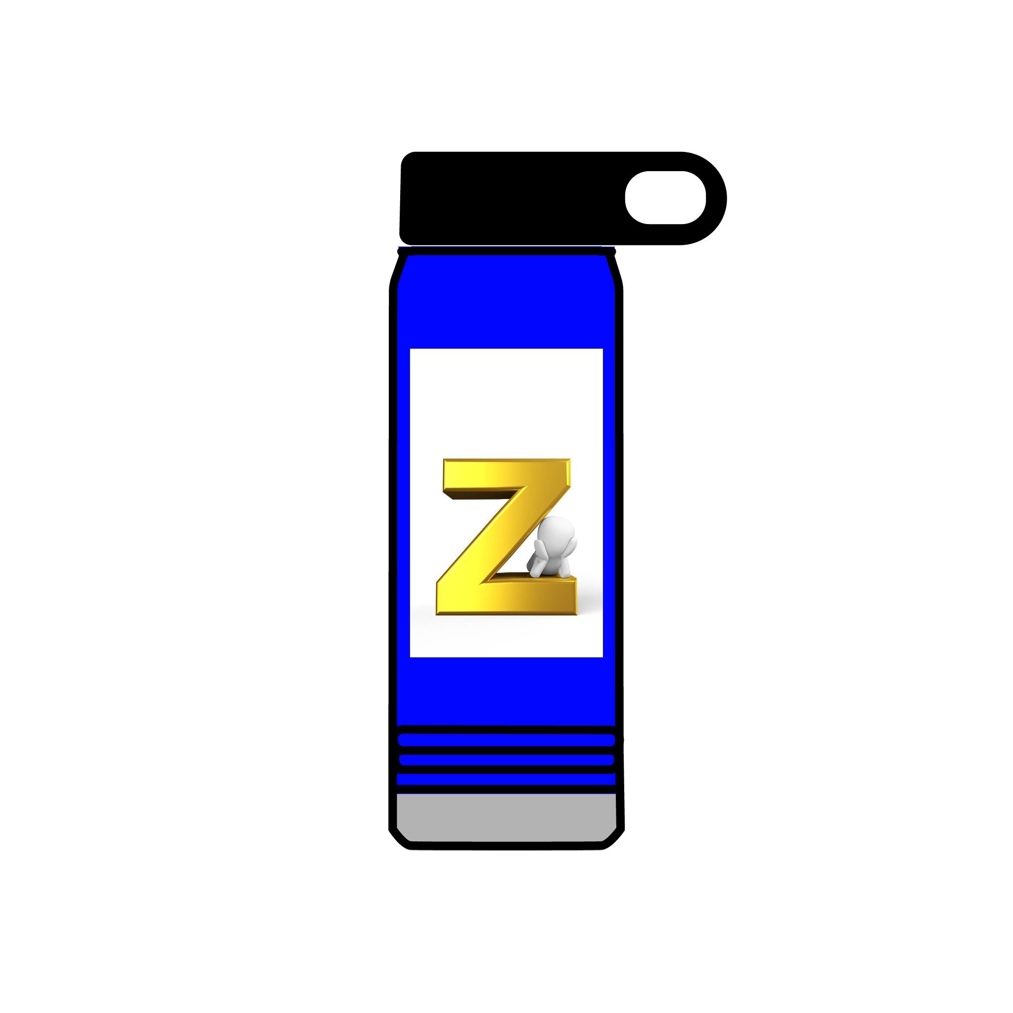 Gold Letter Z Monogram Water Bottle | 20oz