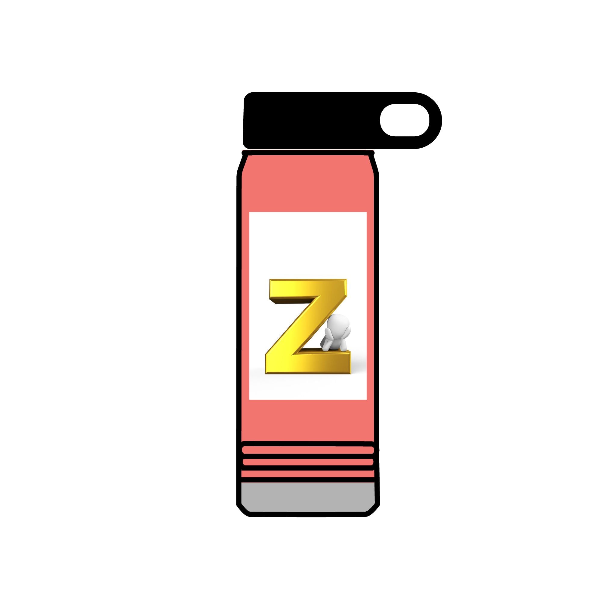 Gold Letter Z Monogram Water Bottle | 20oz