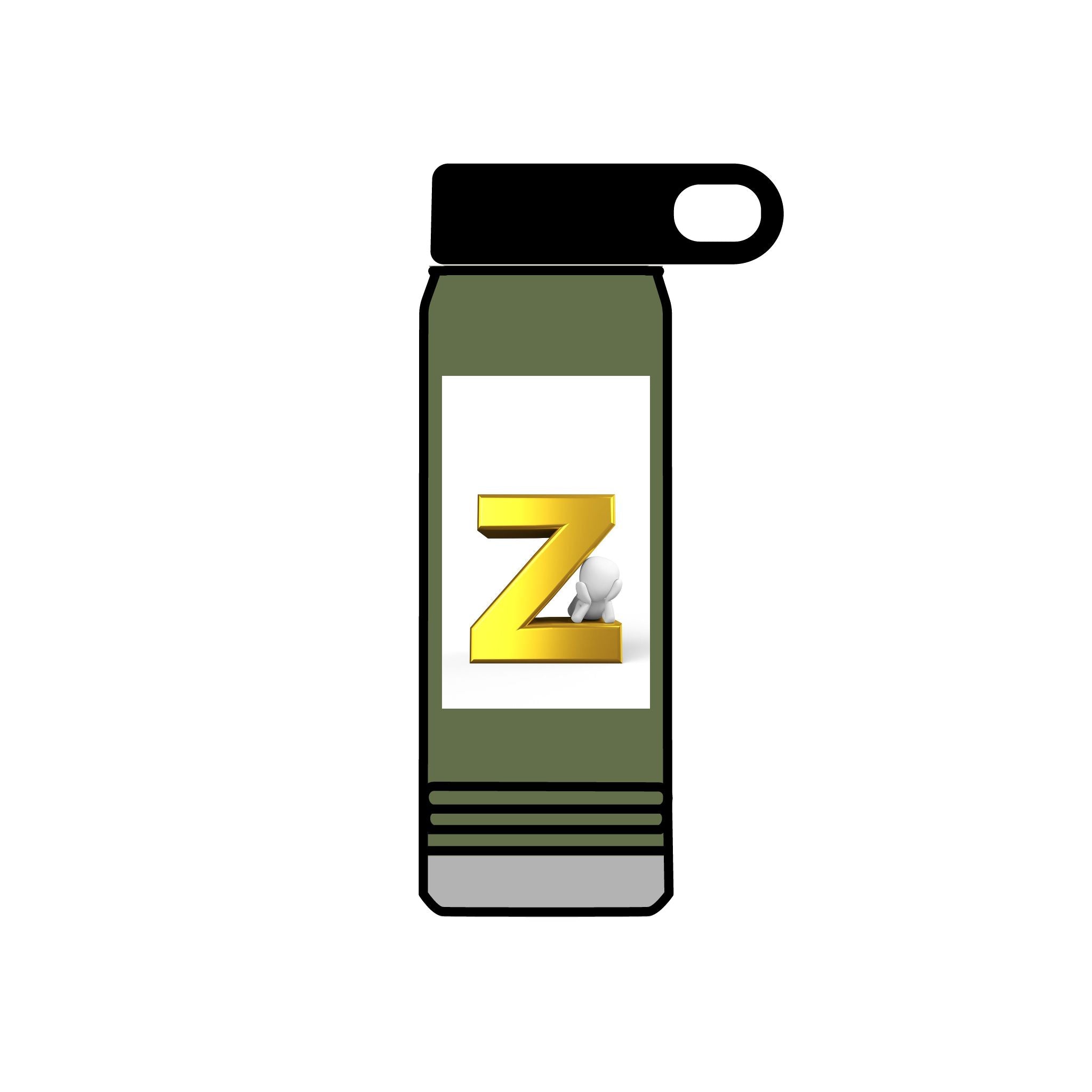 Gold Letter Z Monogram Water Bottle | 20oz
