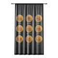 Cryptocurrency Coin Icons Window Curtain | Bitcoin Ethereum Ripple Litecoin Monero