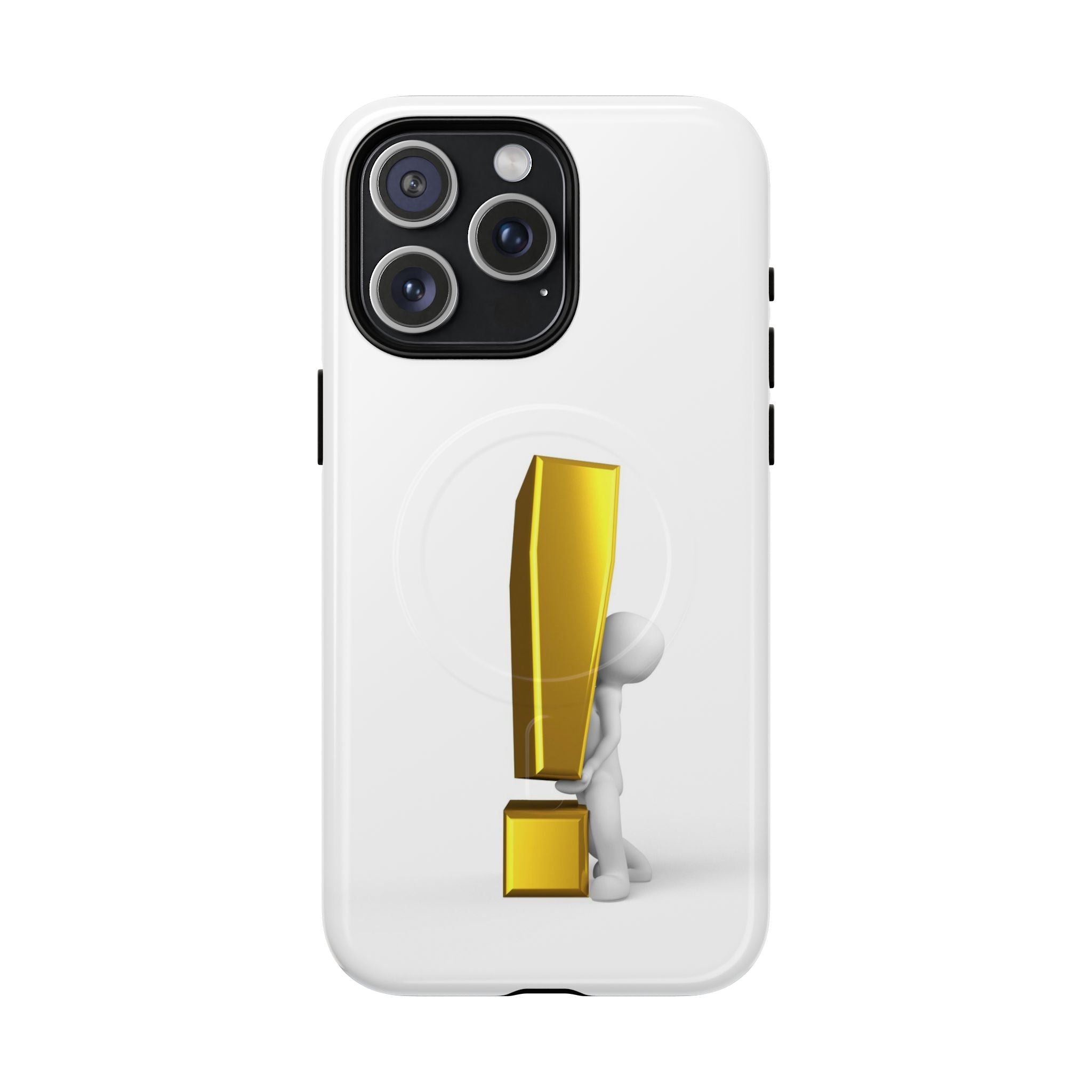 Coque de téléphone aimantée robuste Point d'exclamation doré