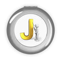 Gold Letter J Initial Compact Travel Mirror | Monogram Makeup Mirror