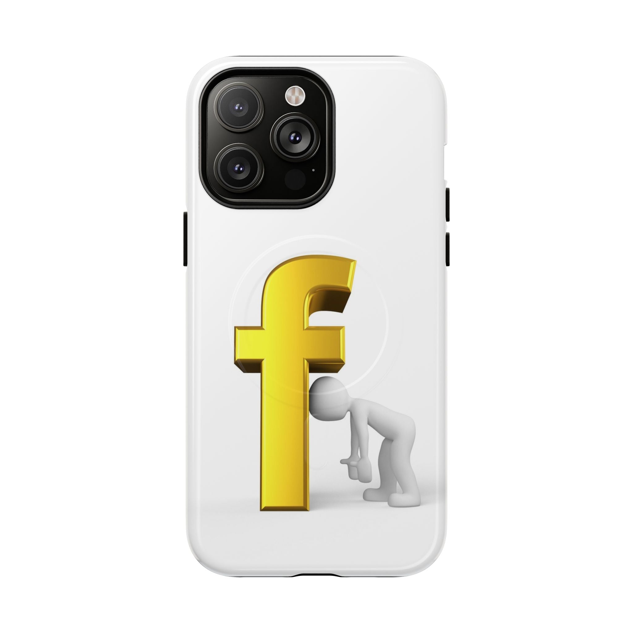 3D Gold Letter F Phone Case | Tough Magnetic Case