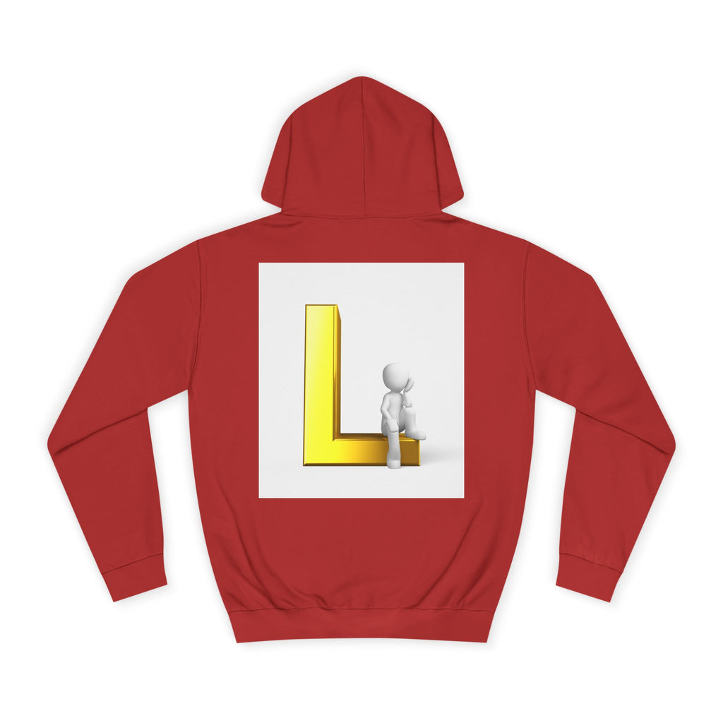 3D Letter L with Figure Hoodie | Initial L Sweatshirt