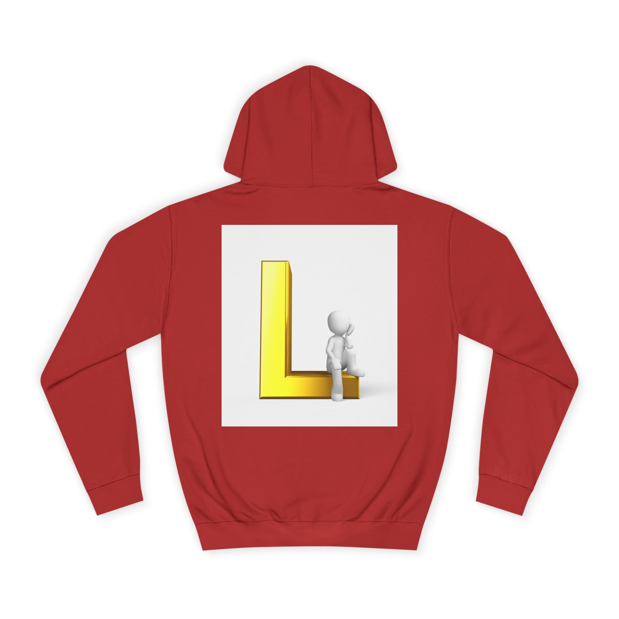 3D Letter L with Figure Hoodie | Initial L Sweatshirt