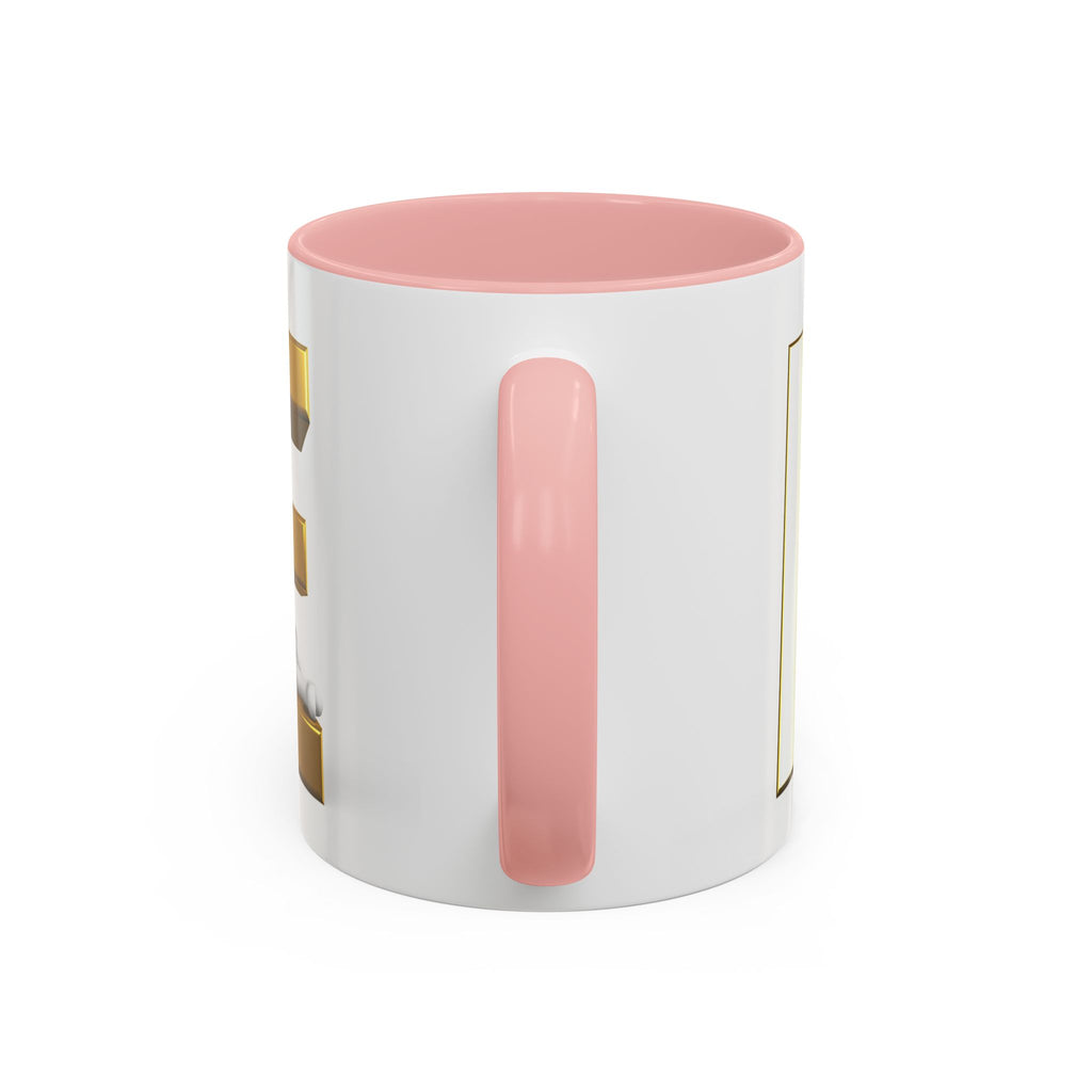 Gold 3D Buchstaben E Tasse | Akzent-Kaffeetasse
