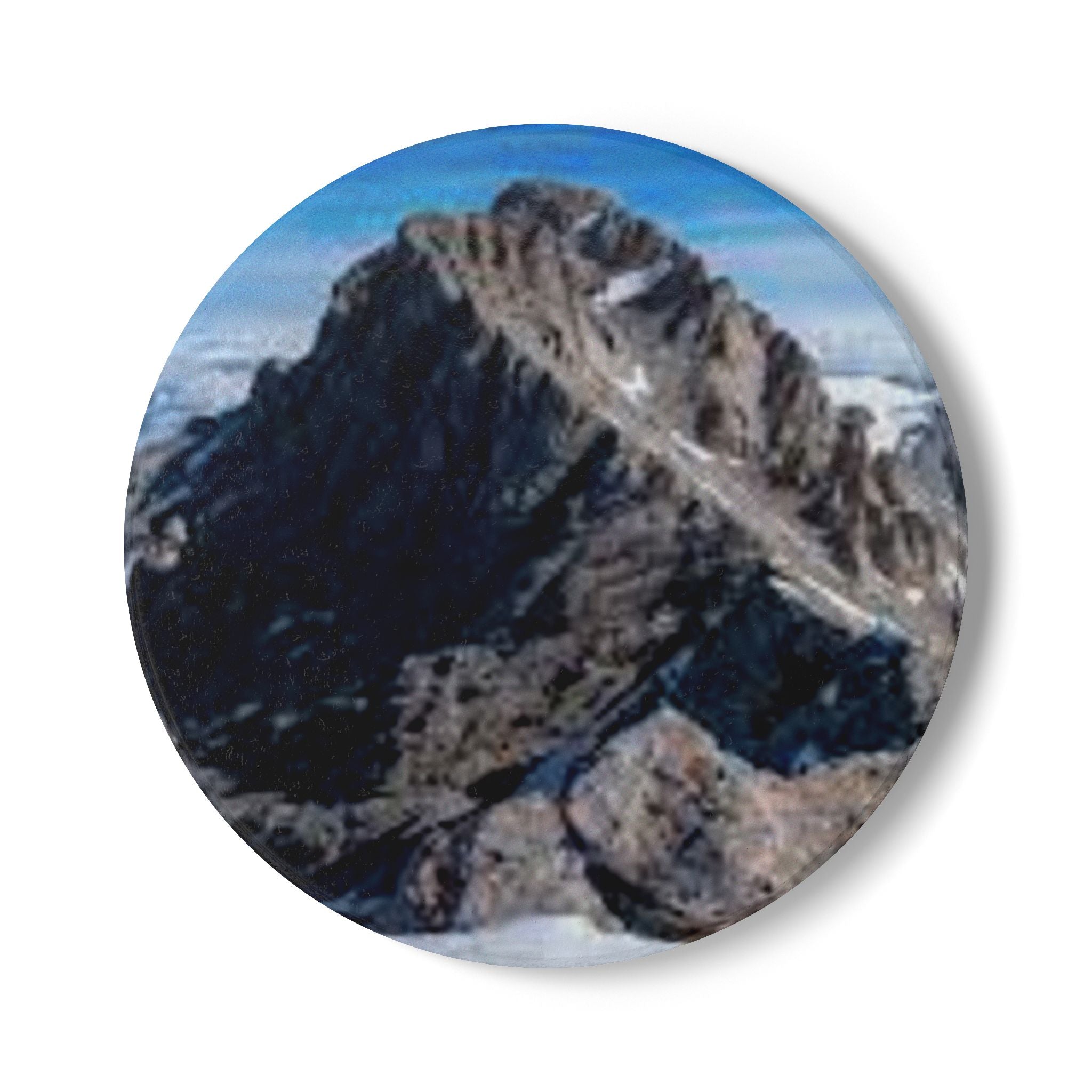 Mountain Peak Photo Ceramic Coaster | Scenic Alpine Rock Landscape