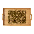 Vintage Alphabet Blocks Bamboo Serving Tray | Engraved Letter Blocks