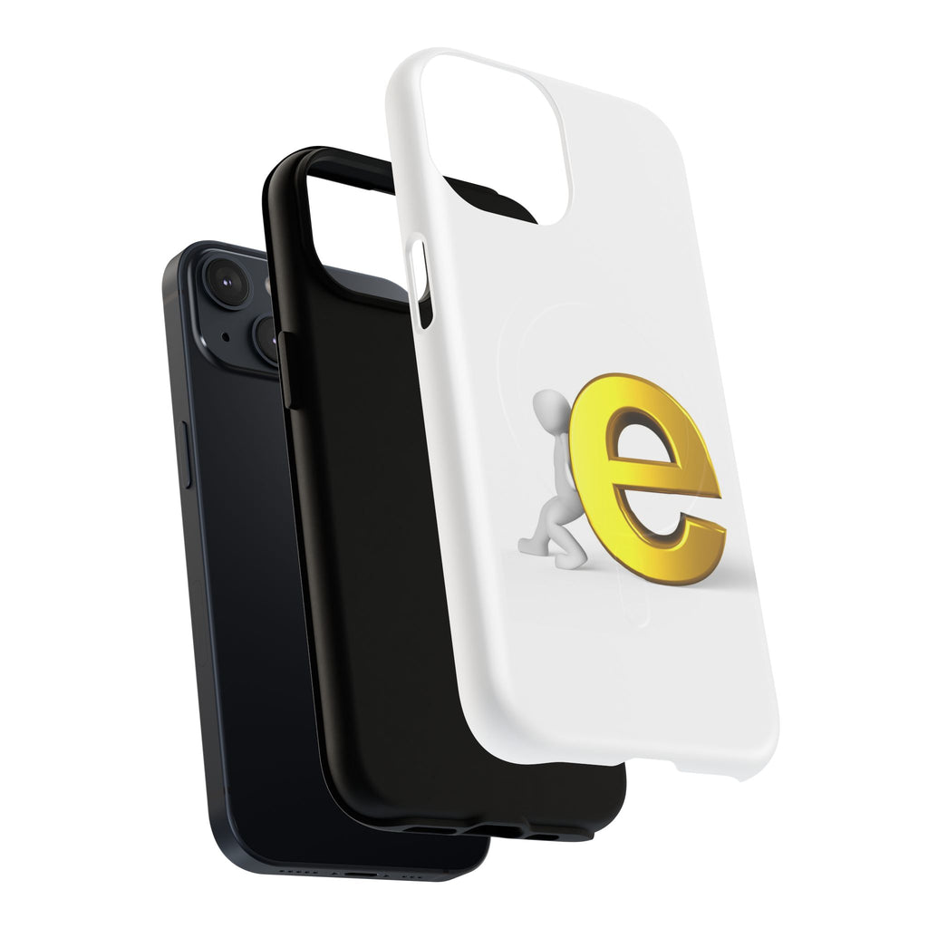 3D Gold Letter E Phone Case | Tough Magnetic Case