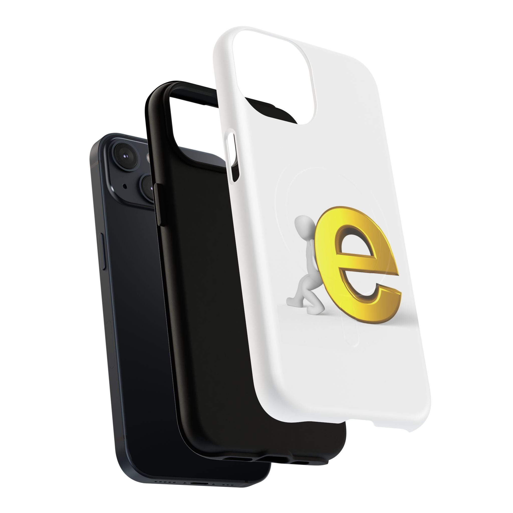 3D Gold Letter E Phone Case | Tough Magnetic Case
