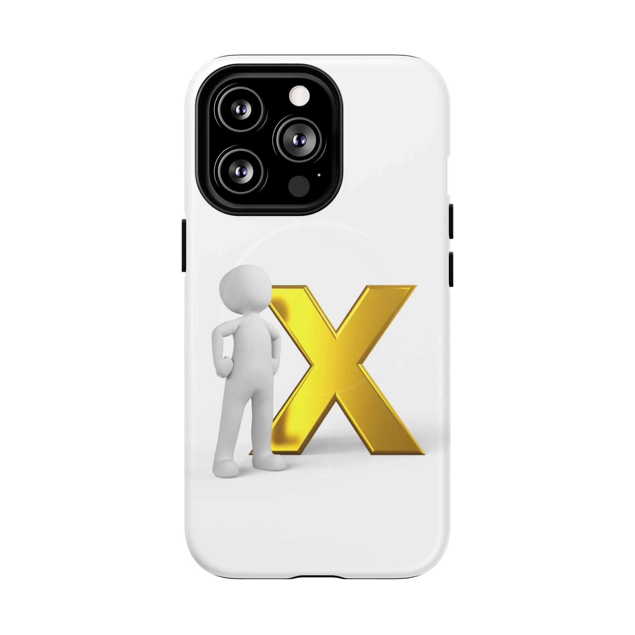 Coque iPhone Or X avec figurine 3D | Coque magnétique robuste