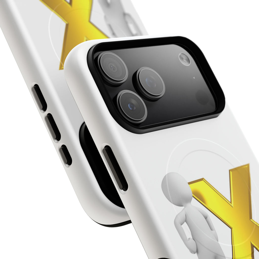 Gold X with 3D Figure iPhone Case | Tough Magnetic Case