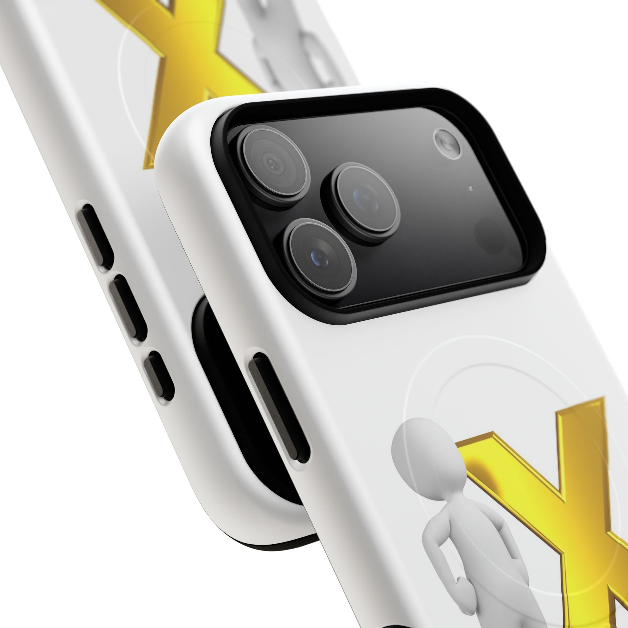 Gold X with 3D Figure iPhone Case | Tough Magnetic Case