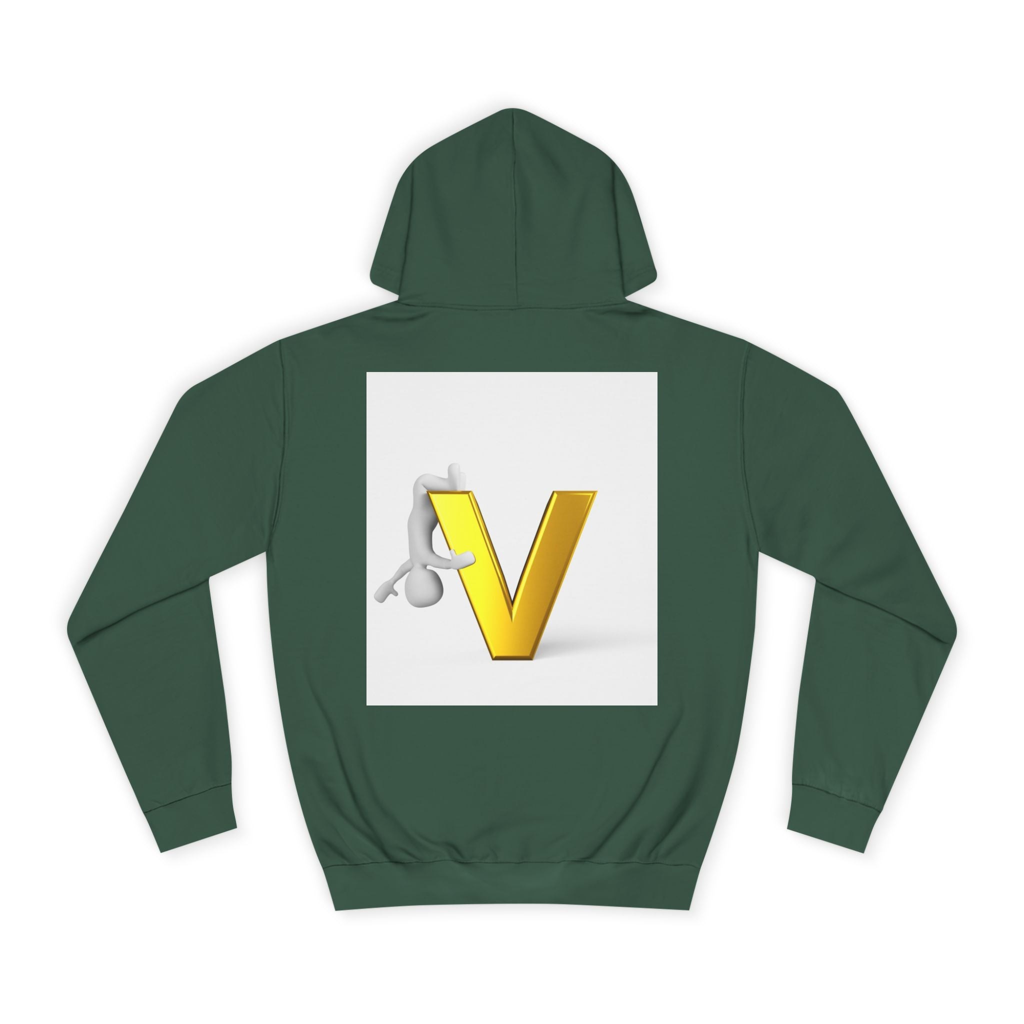 3D Gold Letter V Hoodie | Letter V Initial Sweatshirt